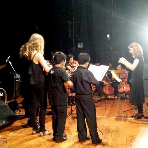 Conducting a small ensemble in Peru