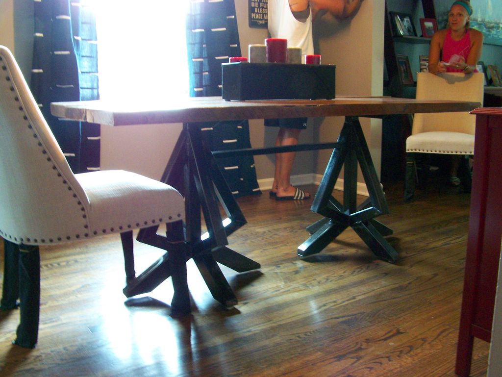custom steel table base