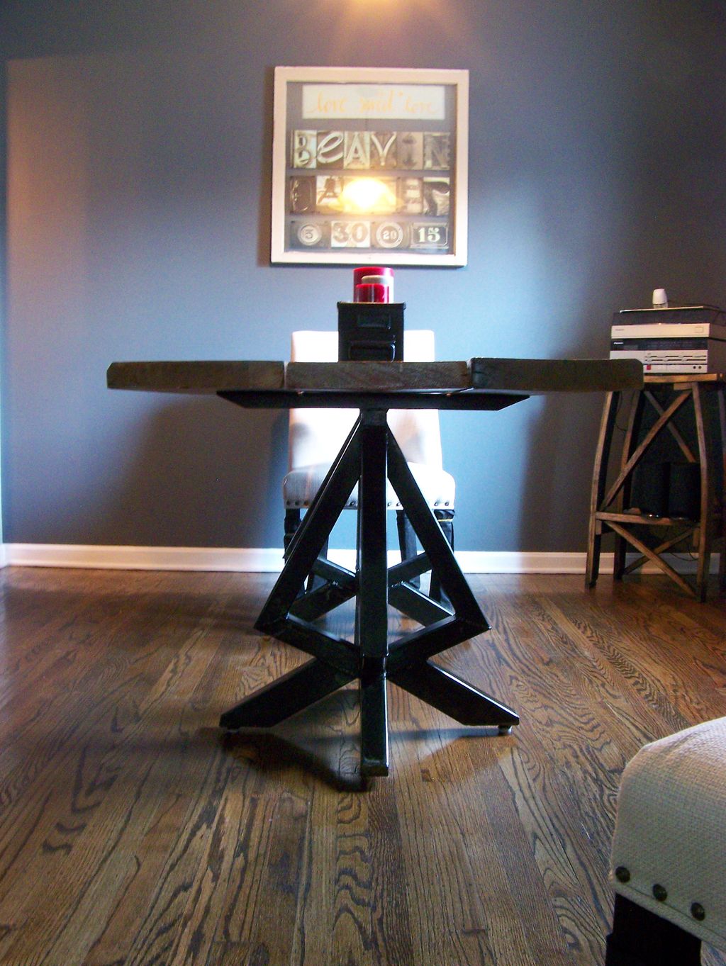 custom steel table base