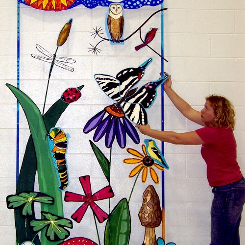 Steel wall mural. created with Brandeis Elementary