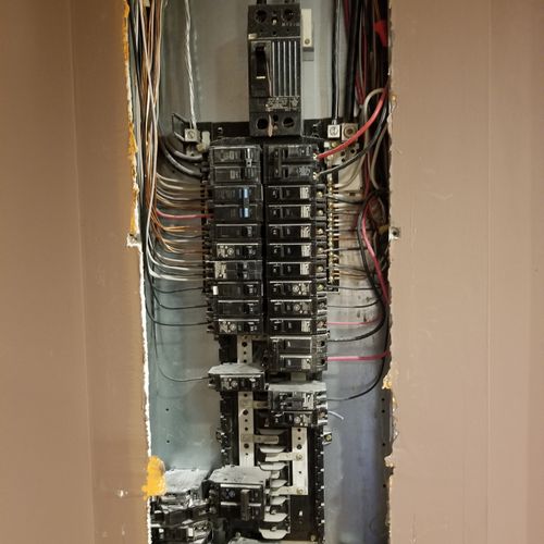 Main electrical panel with dead front removed reve