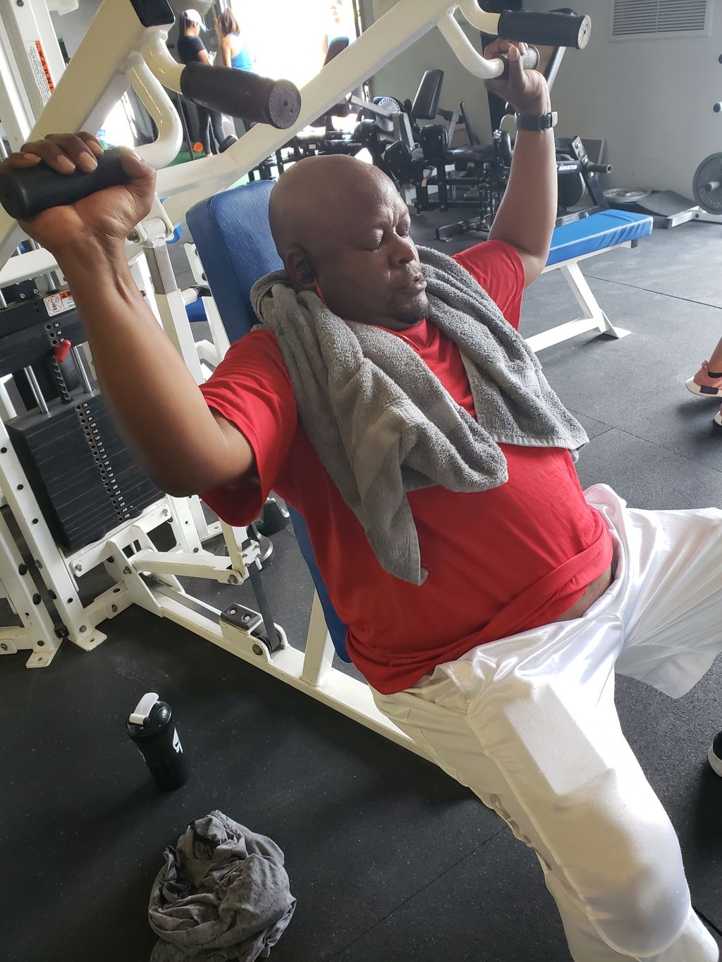 My client Ron working on shoulders