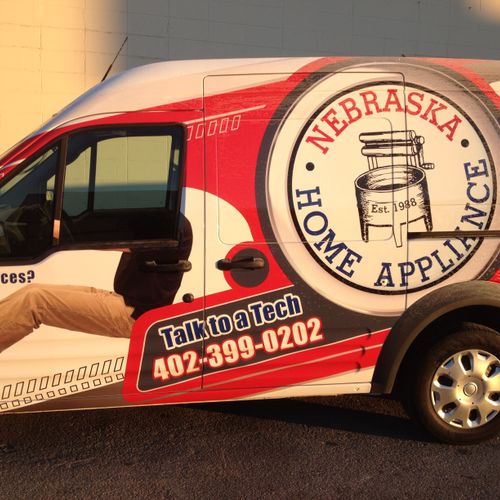 One of our wrapped trucks, serving the Omaha Metro