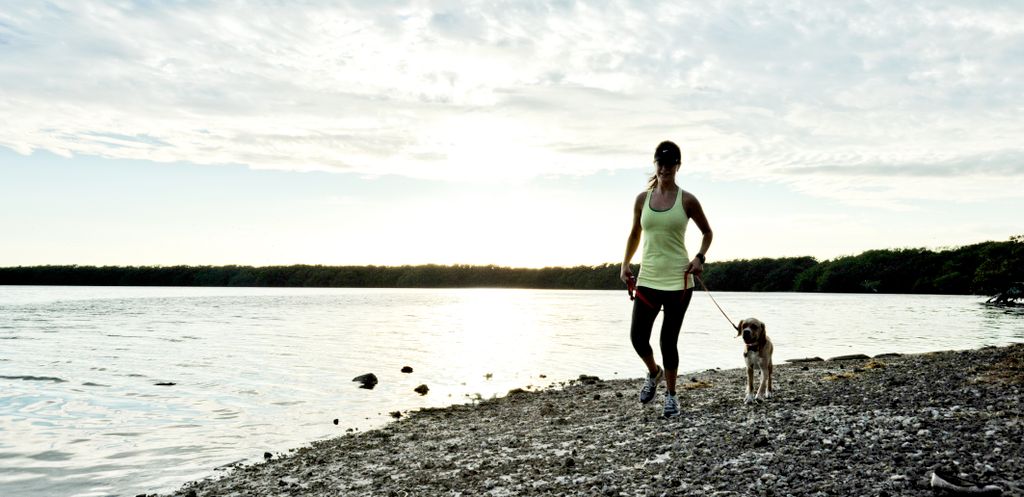 Lucky to live in Florida! Flavia and Giro running 