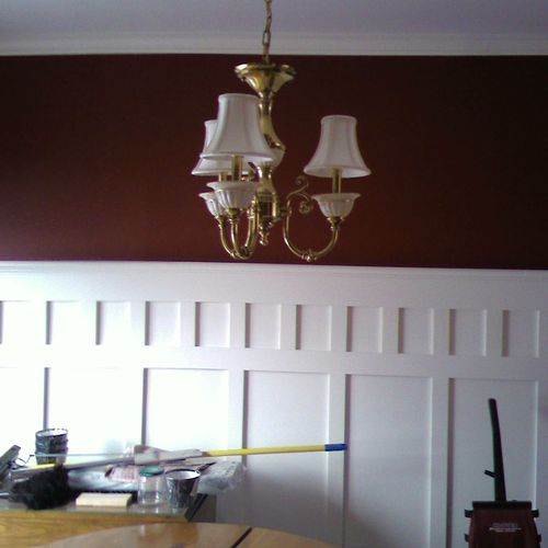 Custom Wall Panels in a dining area