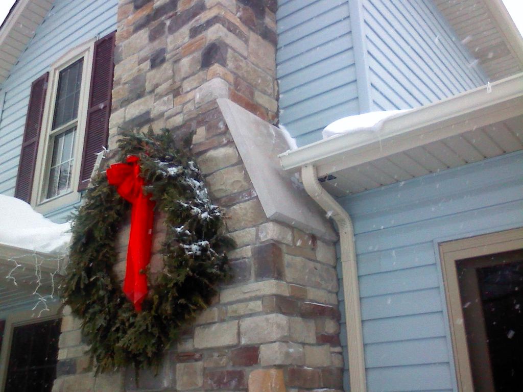Cultured stone chimney