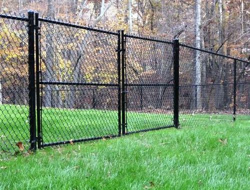 swing gates black vinyl fence