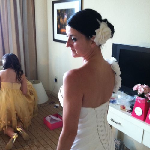Bride hair & make-up. Spanish style with a cute si