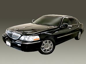 luxury black Lincoln executive sedan.