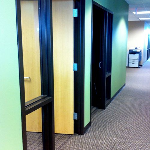 A commercial job- The door frames as well as the w