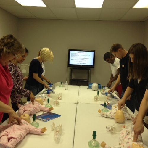 Students practicing Infant CPR