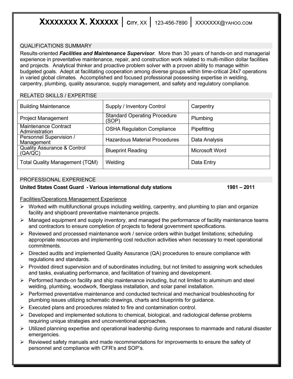 Resume Sample 3