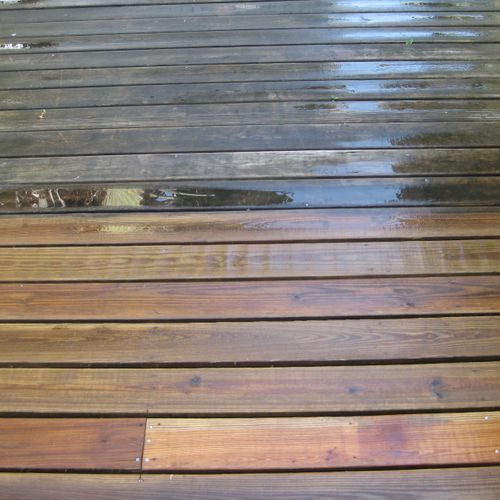 Wood deck restoration.  Wood deck pressure cleanin