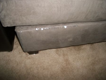 before photo of upholstery repair- torn on deliver