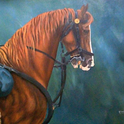 Warhorse-US Cavalry
oil on canvas copyright 1999 J
