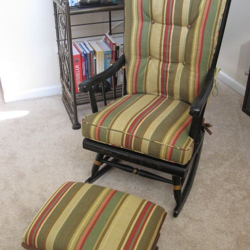 This antique rocker was made into a comfortable re
