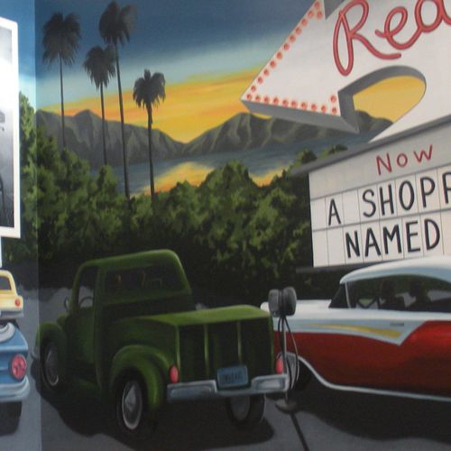 Drive-In Movie Theater Mural in Hollywood, CA