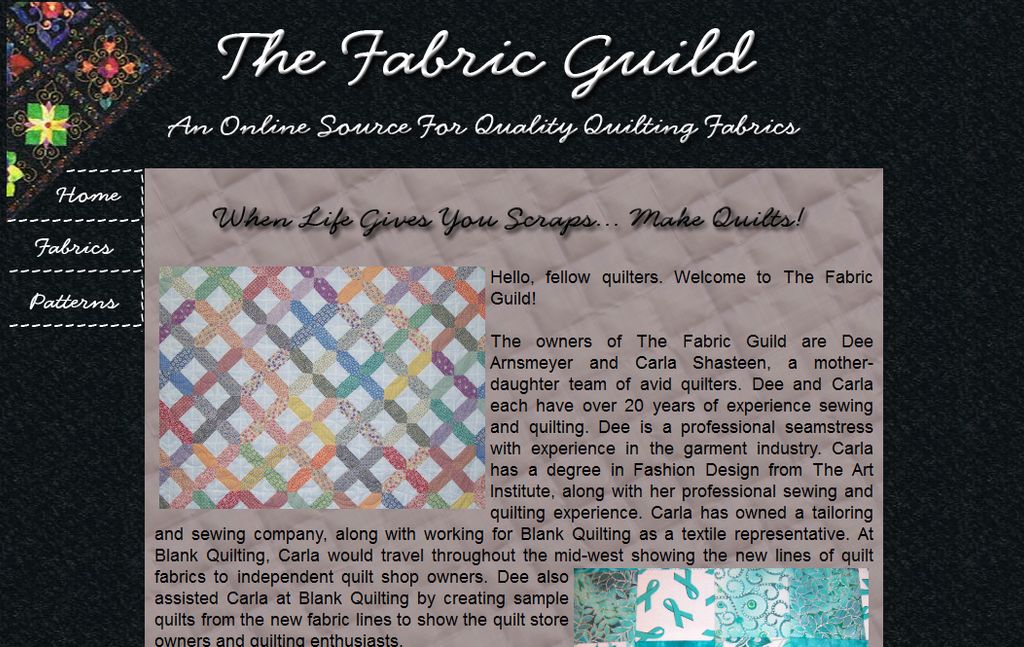 The Fabric Guild's website was created with the ba