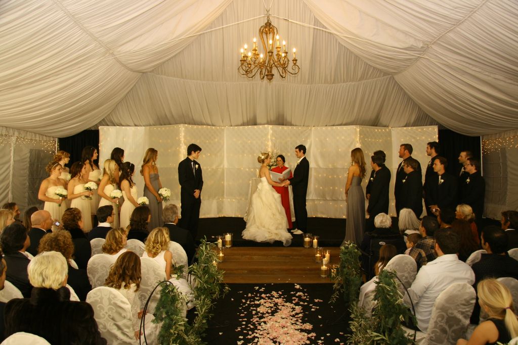 A sweet young couple married during a cold, winter