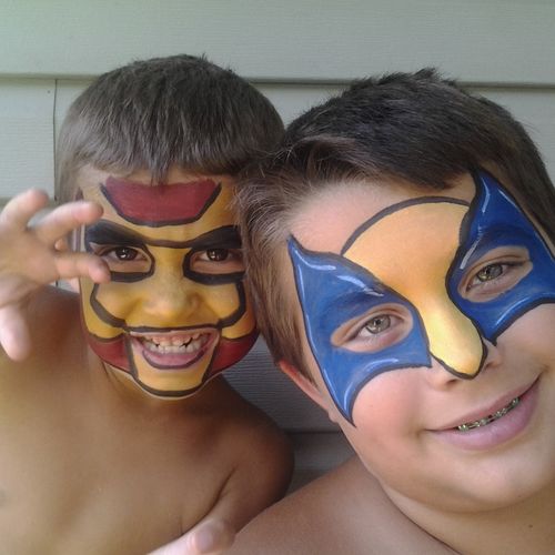 Face Painting- Snazzy Iron Man and Wolverine