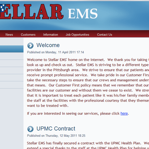 This is a joomla site I did for a small ambulance 