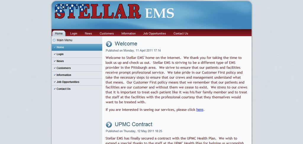 This is a joomla site I did for a small ambulance 