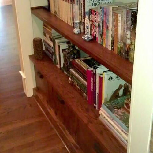 Custom Oak Bookcase, built to fit the space and wi