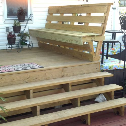 Custom Deck with built in bench