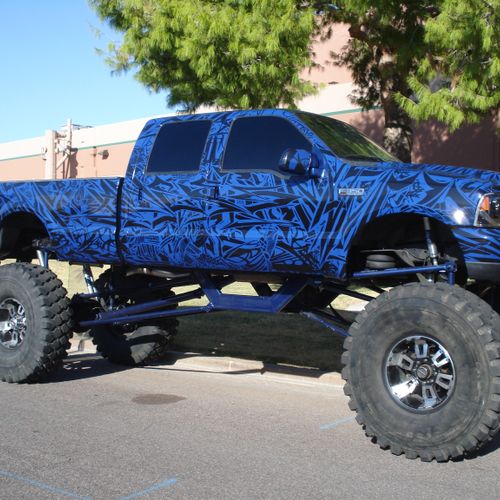 Monster Truck Wrap. Printed and installed by Fast-