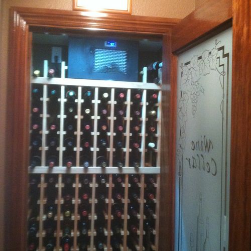 Conversion of closet to wine cooler