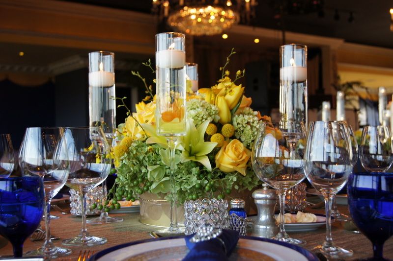 Table centerpiece for a classy dinner at the Broad