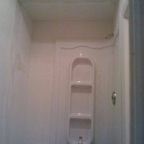 Transformed closet into shower.