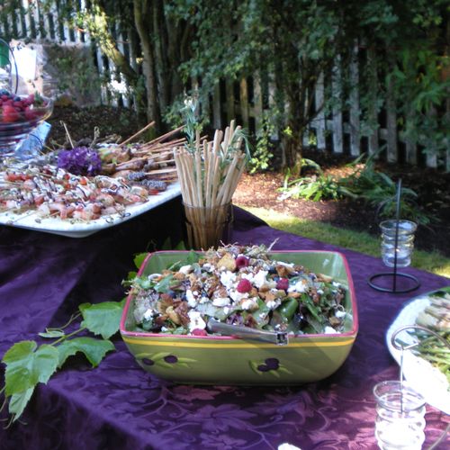 Garden wedding buffet.