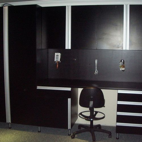 Custom garage cabinets - see our new stylish black