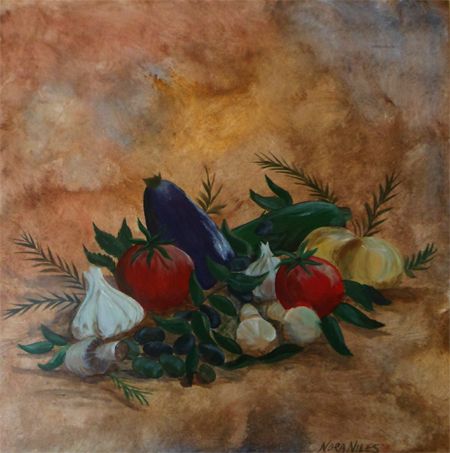 A 3ft x 3ft canvas acrylic painting, one of severa