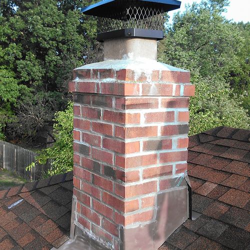Chimney Tuckpointed 100% From Flashing Up