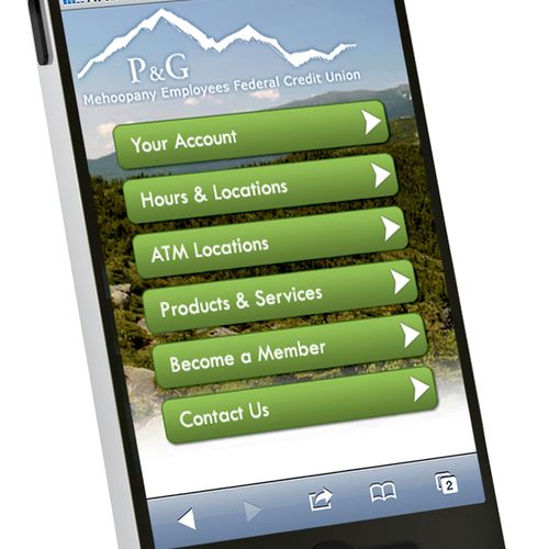 Proctor & Gamble Credit Union's mobile website lan