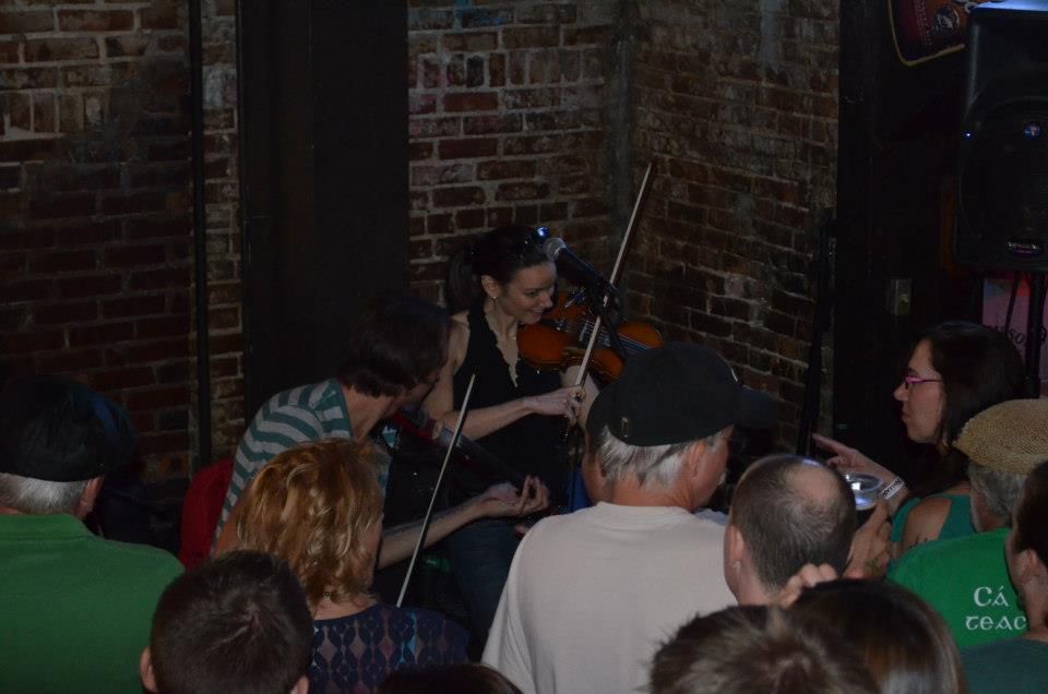 Rachel performing with Flannigan's Right Hook at t