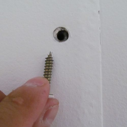 Sharp tipped screws at the electrical panel is a s