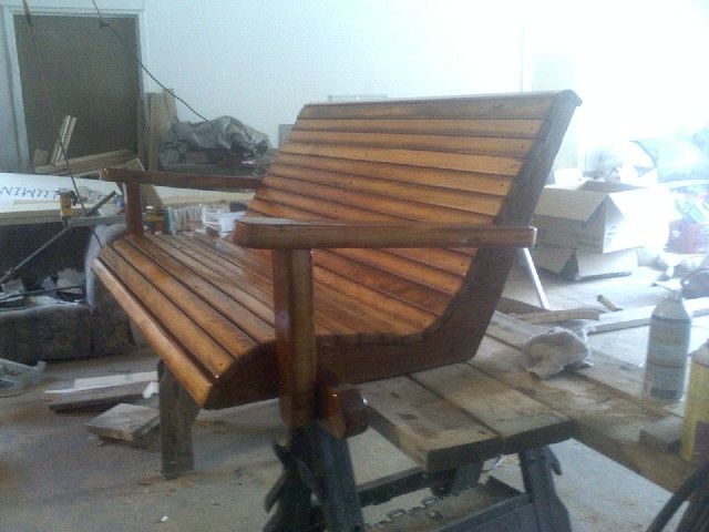 hand built porch swings / wood working