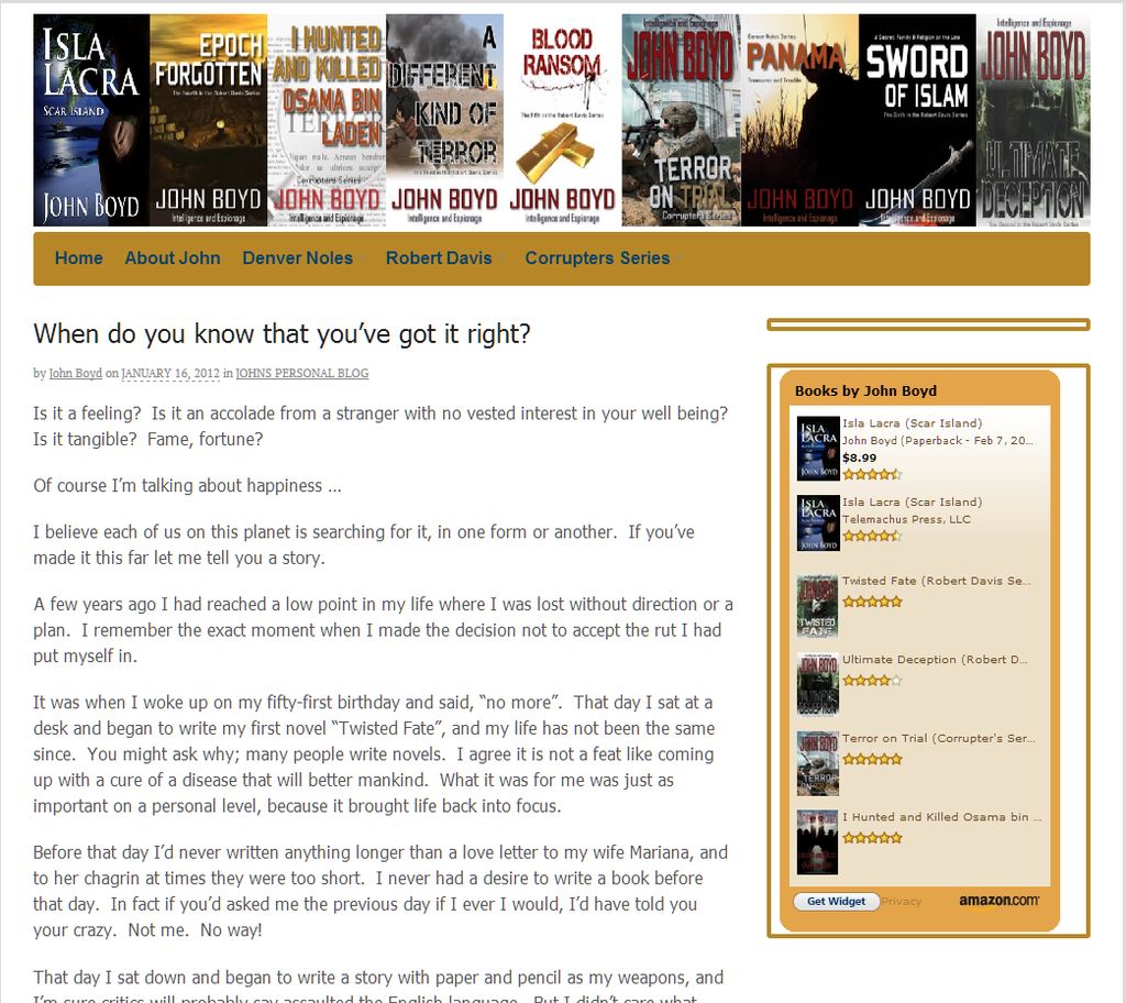 Thriller Author of 12 novels marketing campaign