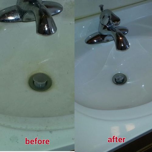 Before & after pic of bathroom sink