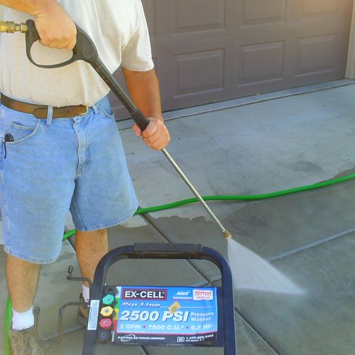 We offer pressure washing services for driveways, 
