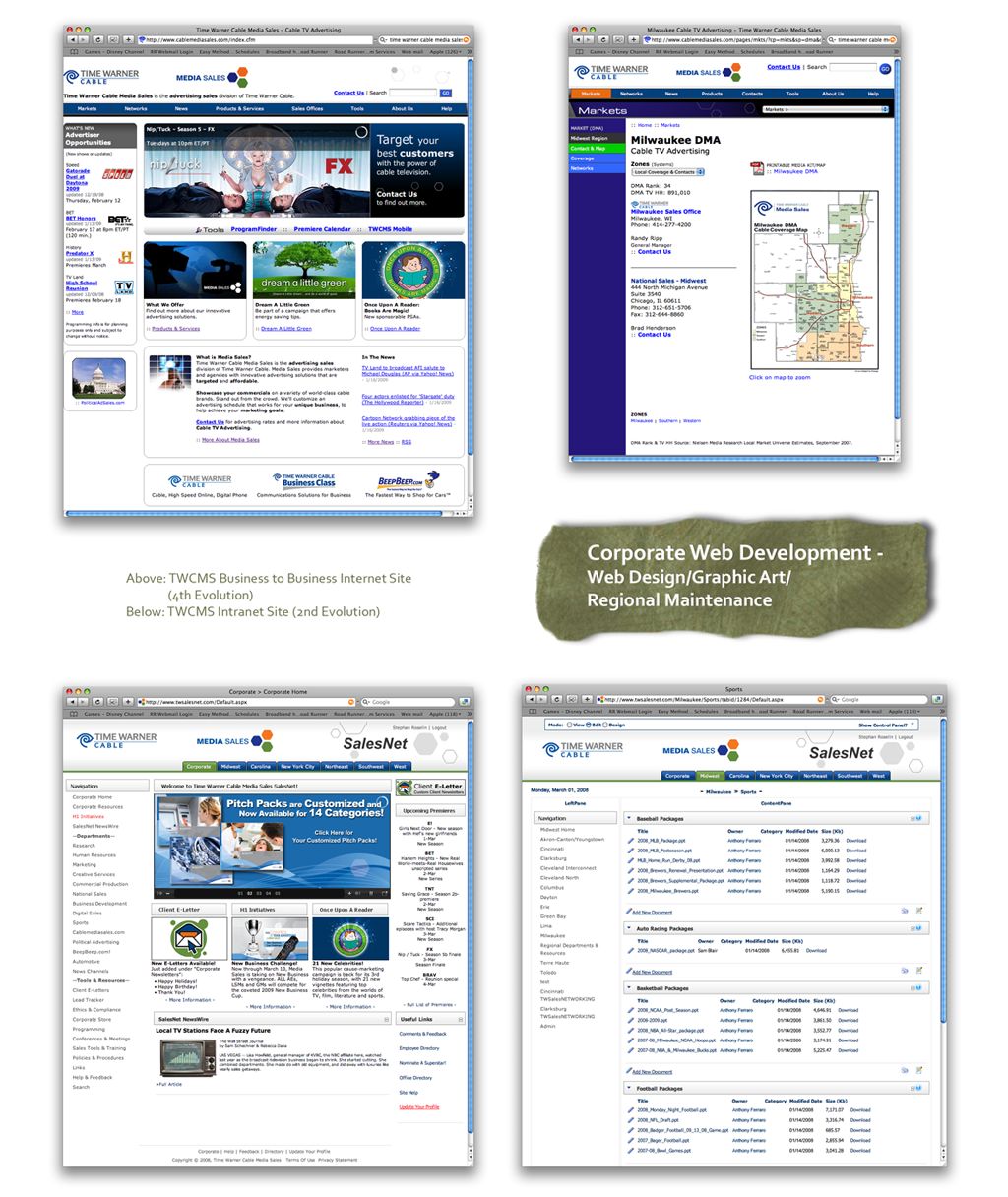 Corporate Web Development
TIme Warner Cable Media 
