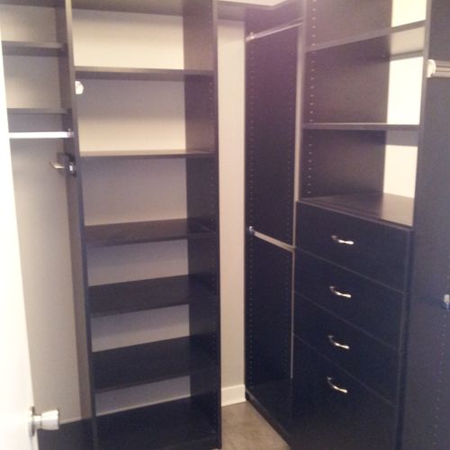 Walk In Custom closet cabinetry organizer system.