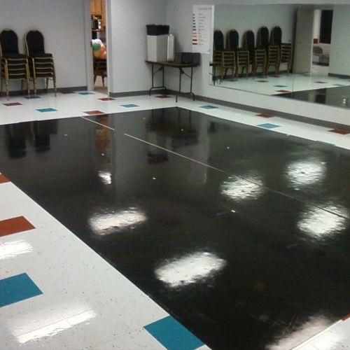 A floor KMB stripped and waxed