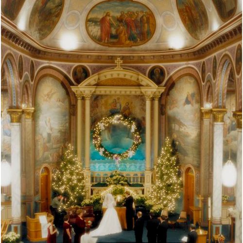 Large Ornate Christmas Church Wedding.