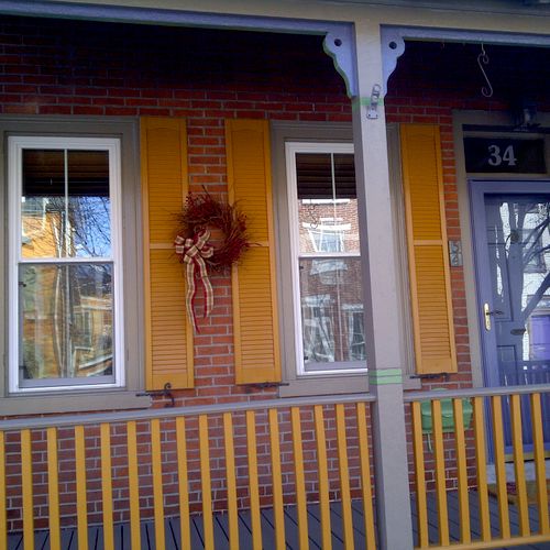 Four color exterior on a row home.