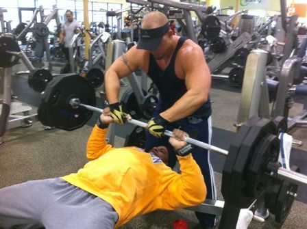 My client Darrel bech pressing 275 pounds for 7 re