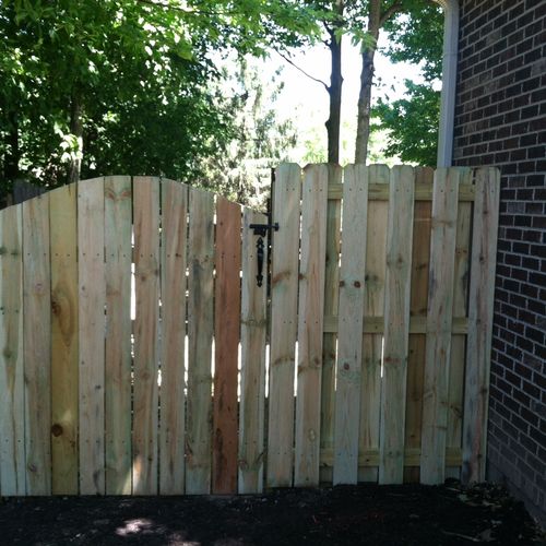 Gate we build and added to an existing fence